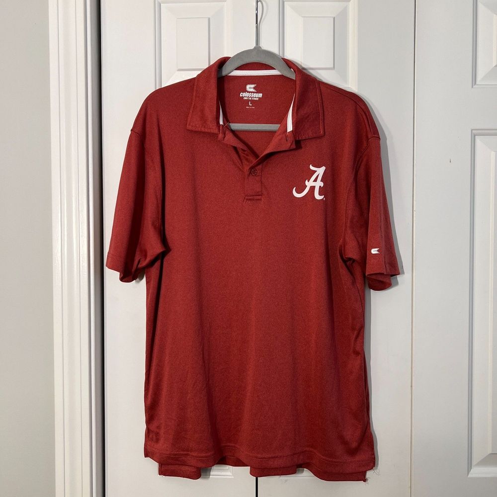Alabama Crimson Tide Polo, Size Large, Men's Colosseum Crimson Alabama Untuck